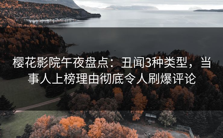樱花影院午夜盘点：丑闻3种类型，当事人上榜理由彻底令人刷爆评论